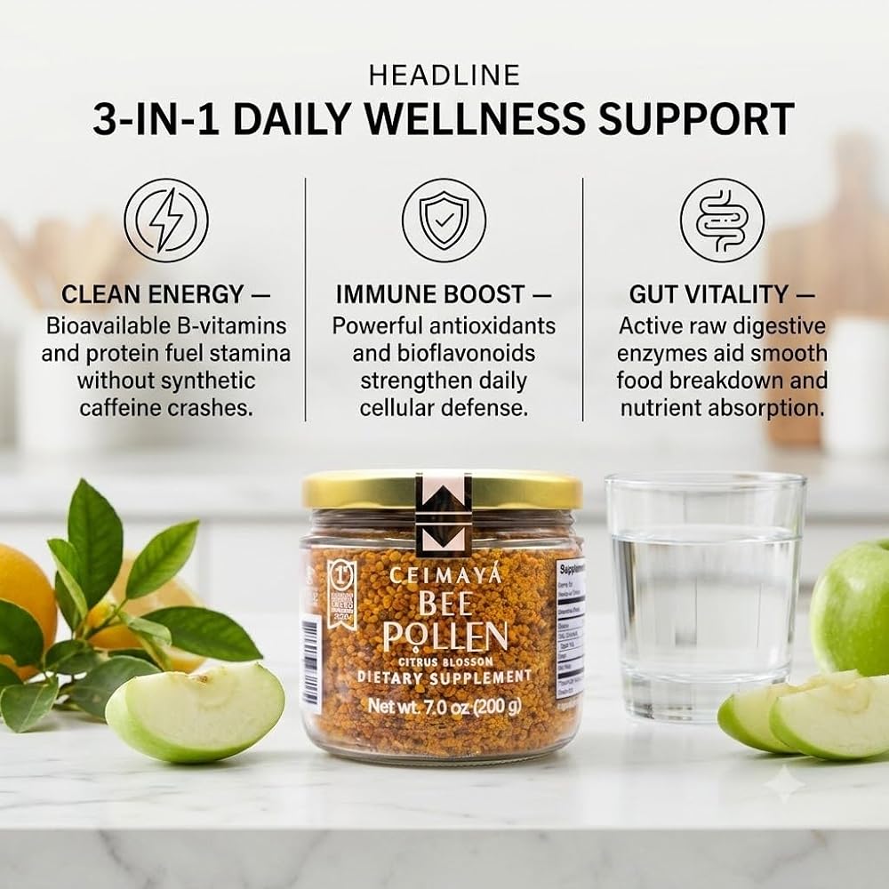 CEIMAYÁ Raw Bee Pollen Granules Natural Energy & Immunity - 7 oz - image 5