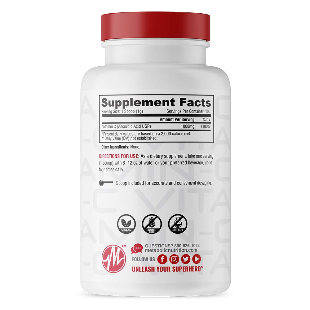 Metabolic Nutrition Vitamin C 1000mg Powder - 100g - image 2