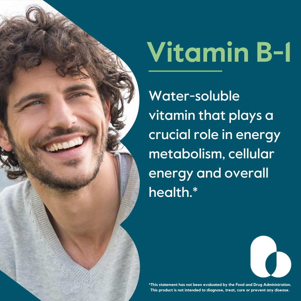 BESTVITE Vitamin B-1 (Thiamin) 500mg - No Stearates - Vegan - Non GMO