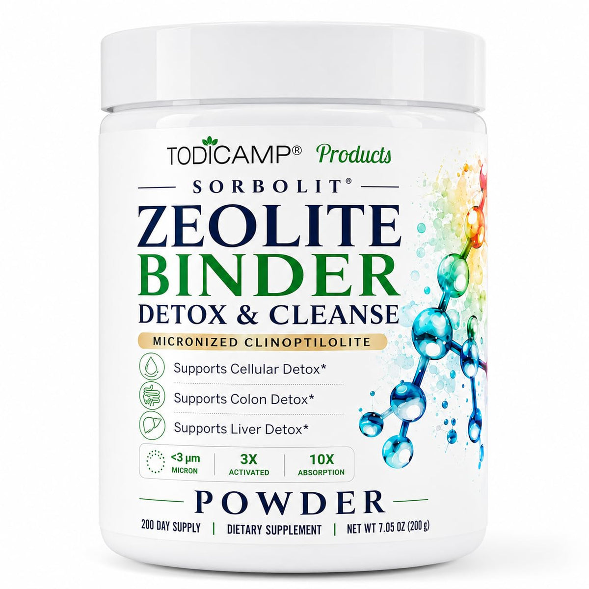 TODICAMP Zeolite Detox Binder Clinoptilolite Powder - 7.05 oz