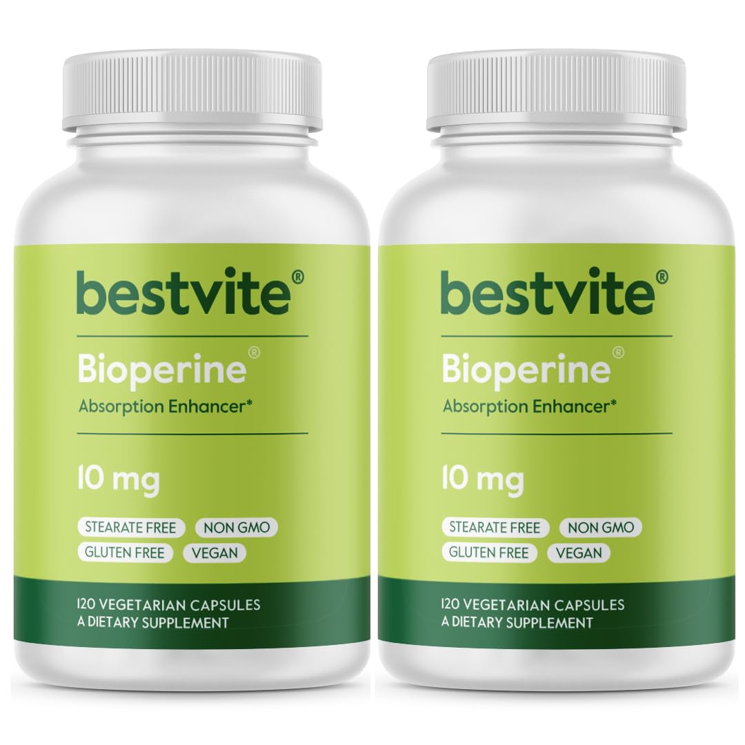 BESTVITE Bioperine 10mg Capsules - No Stearates - Vegan - Non GMO