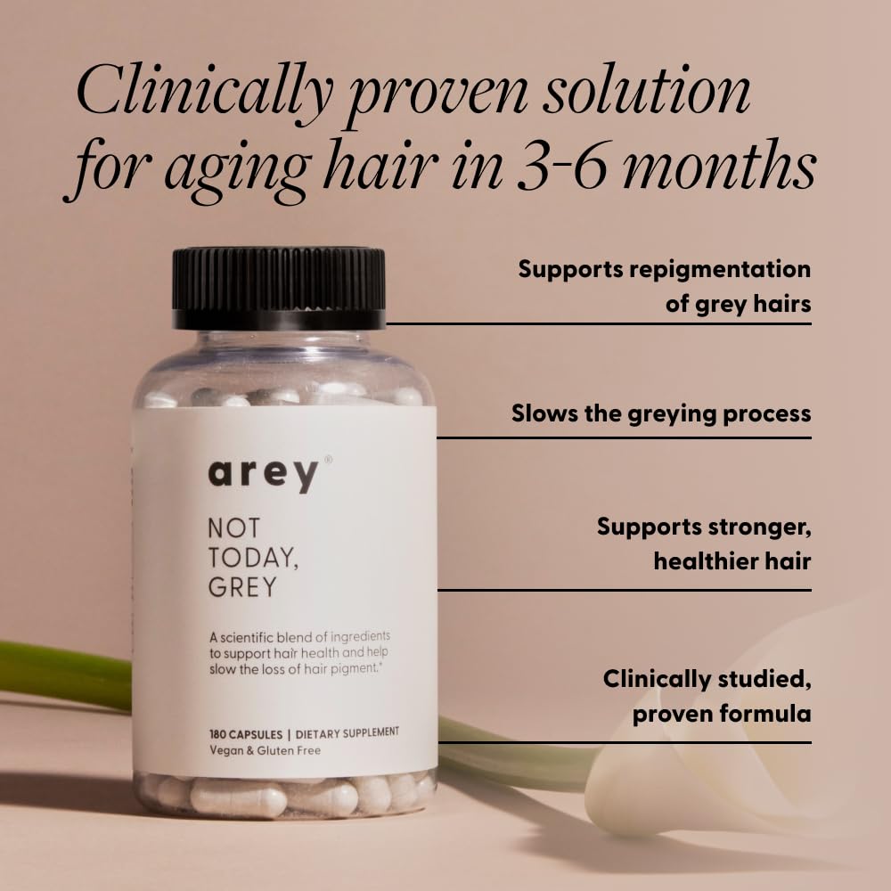 Arey Not Today Grey Hair Supplement for Color & Strength - 180 Capsules - image 3
