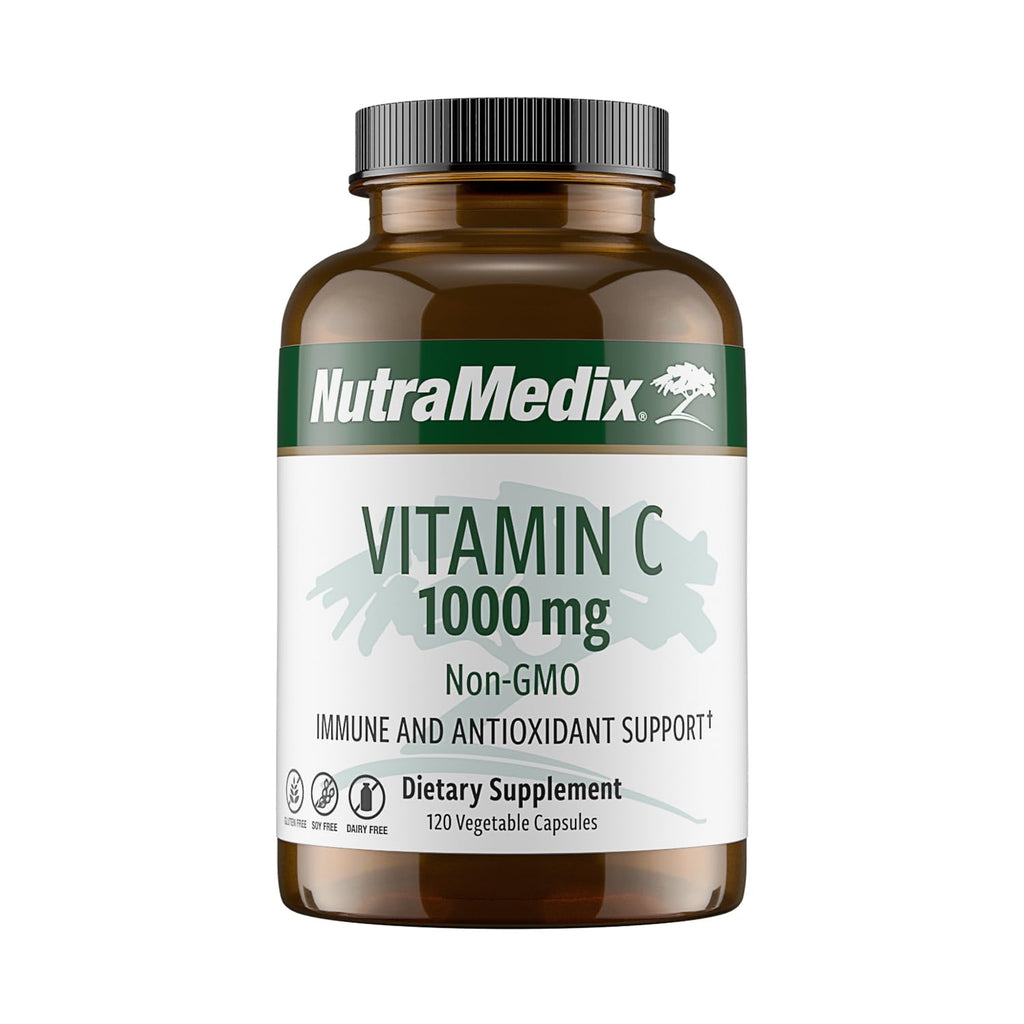 NutraMedix Vitamin C 1000mg Immune Support - 120 Vegetarian Capsules