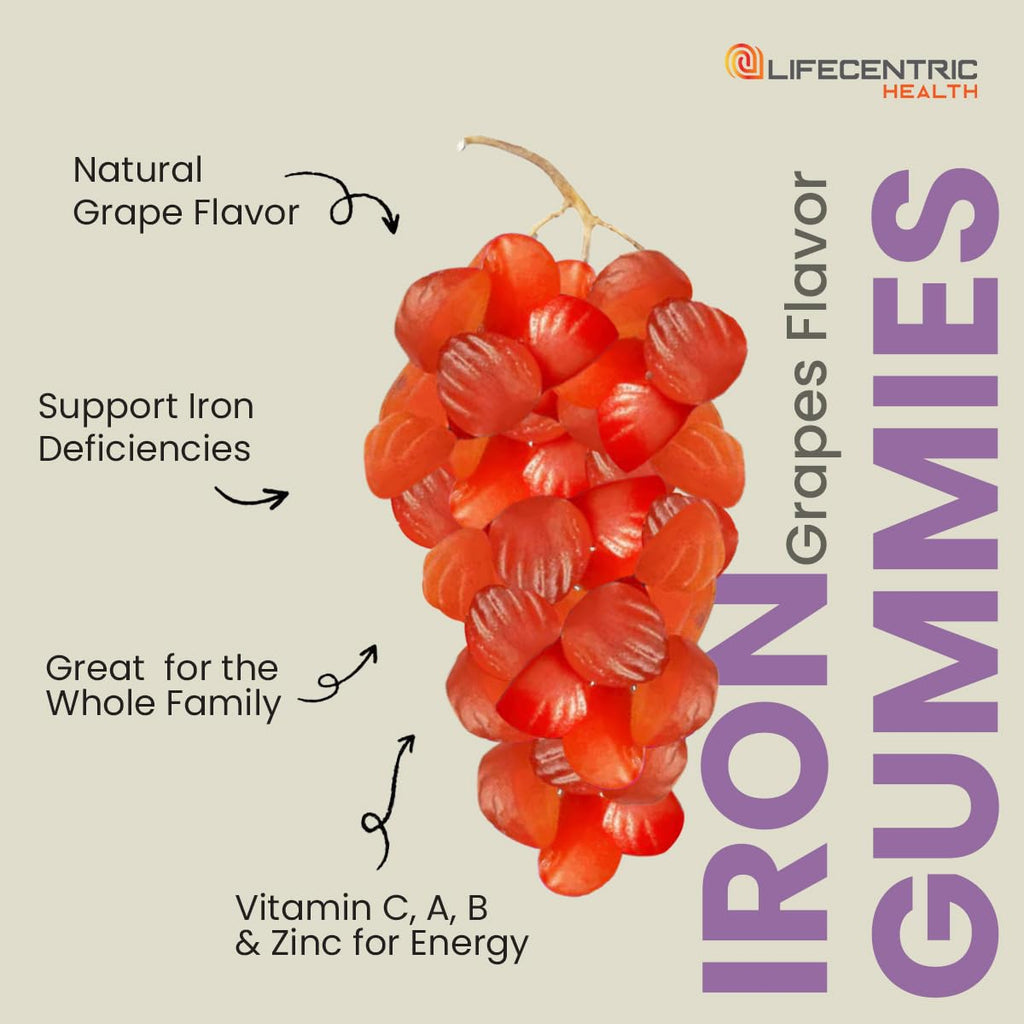 LifeCentric Health Iron Gummies with Biotin & Zinc - 100 Count - image 8