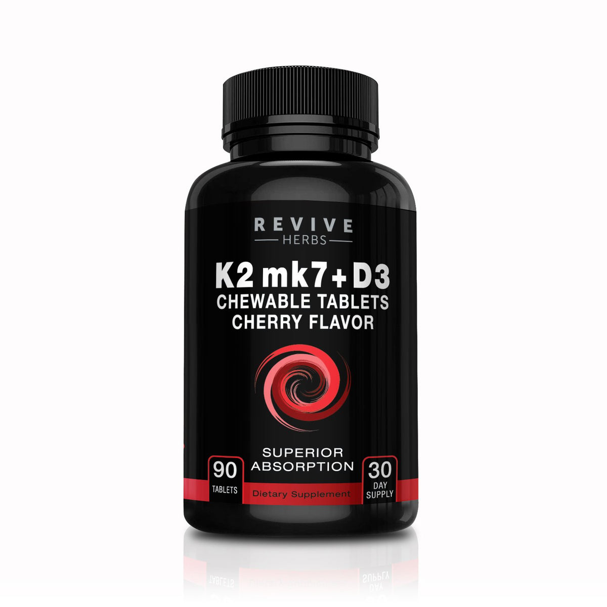 Revive Herbs Vitamin K2 D3 Cherry Chewable Tablets - 90 Count