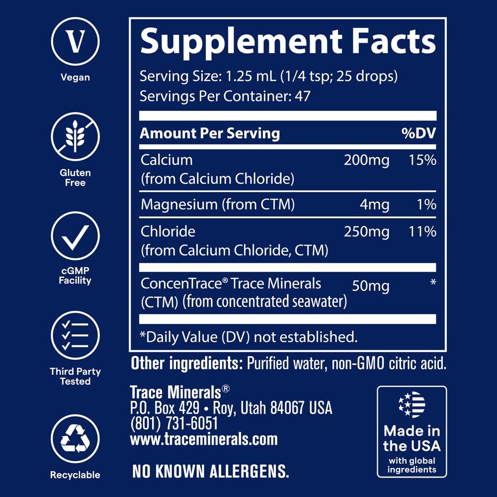 Trace Minerals Liquid Ionic Calcium 200mg - 59ml - image 3