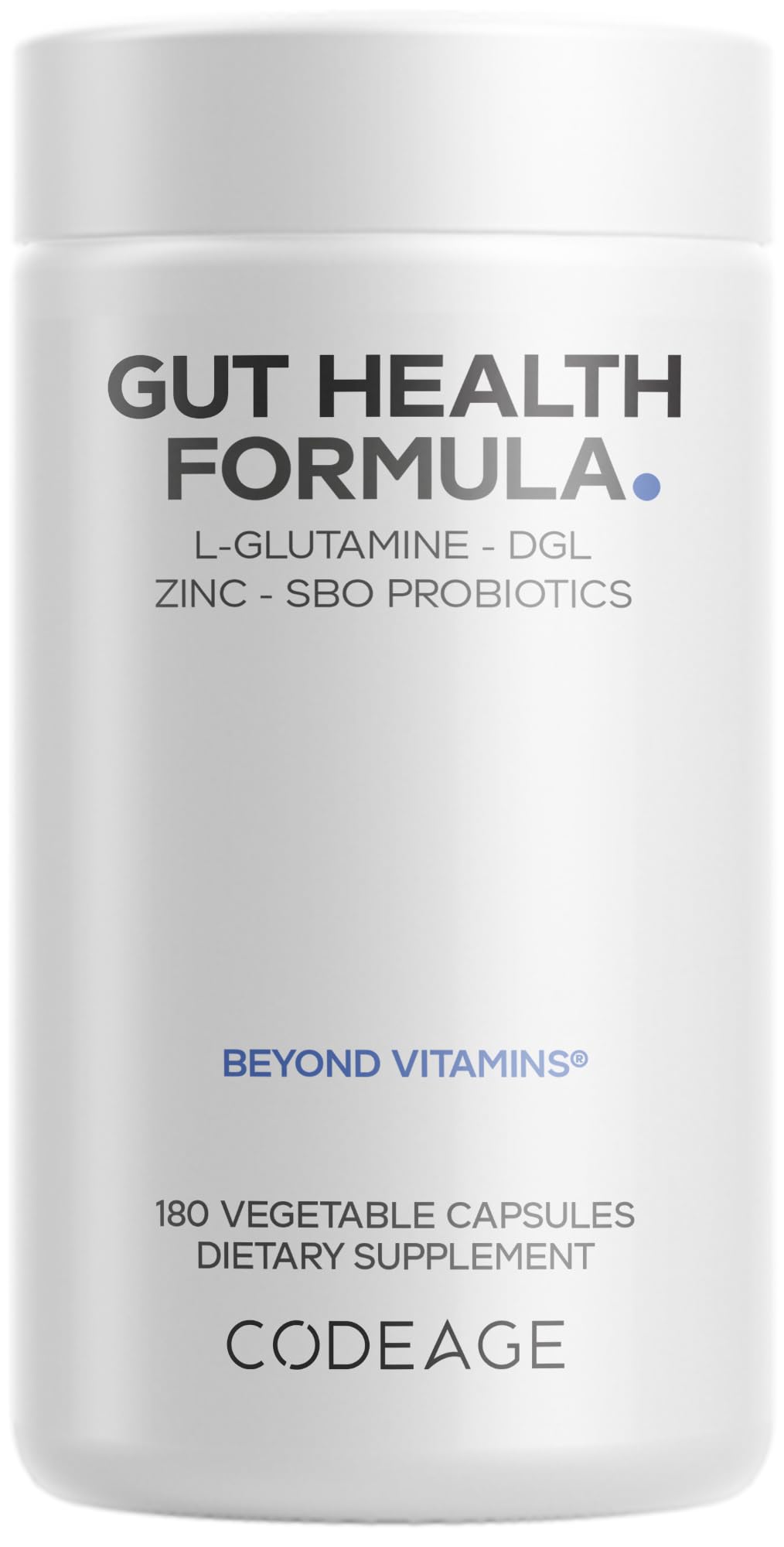 Codeage Gut Health L-Glutamine & Turkey Tail - 180 Capsules
