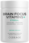 Codeage Brain Focus Vitamins+ Citicoline Cognizin - 60 Capsules