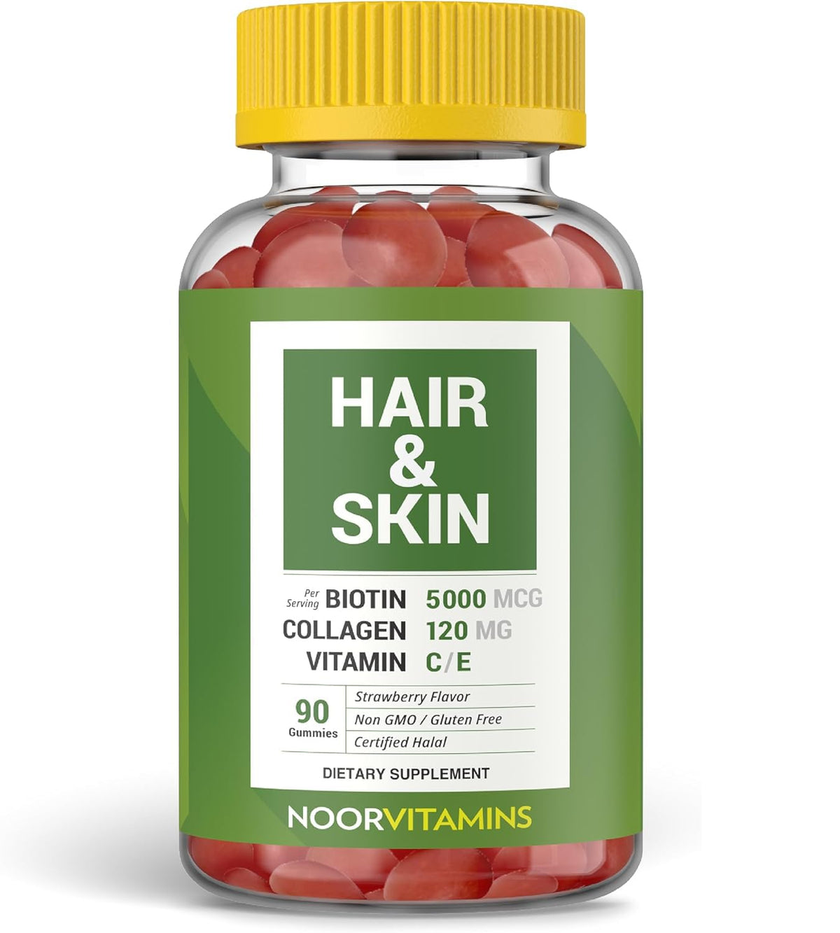 Noor Vitamins Hair Biotin Collagen Gummies - 90 Count