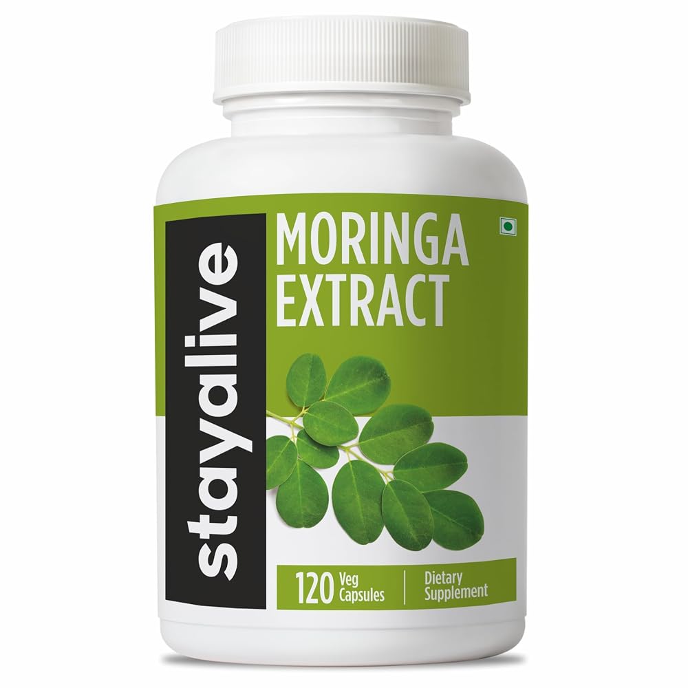 STAY ALIVE Moringa Capsules 1000mg 20:1 Extract - 120 Capsules