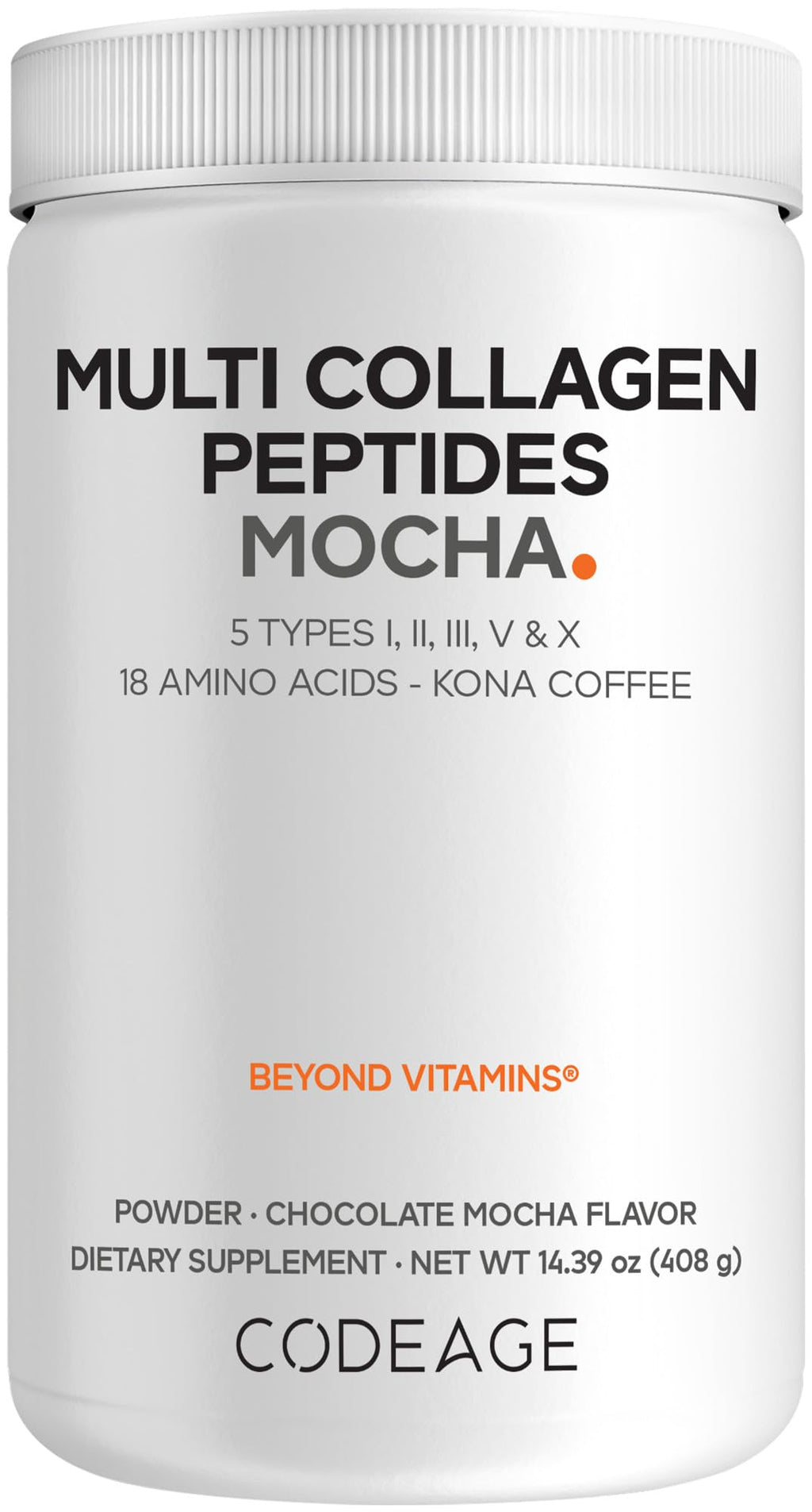 Codeage Multi Collagen Powder Chocolate Mocha Coffee - 14 oz