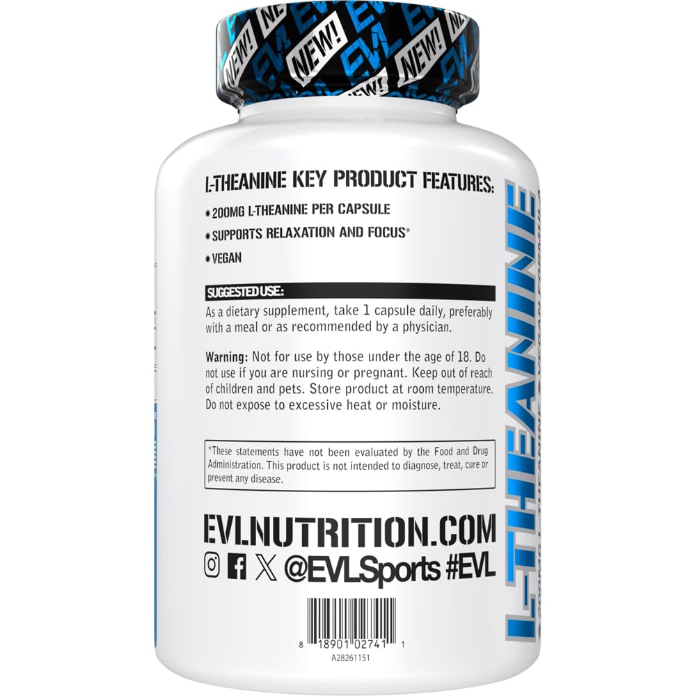 Evlution L-Theanine 200mg Capsules for Focus & Relaxation - 60 Count - image 3