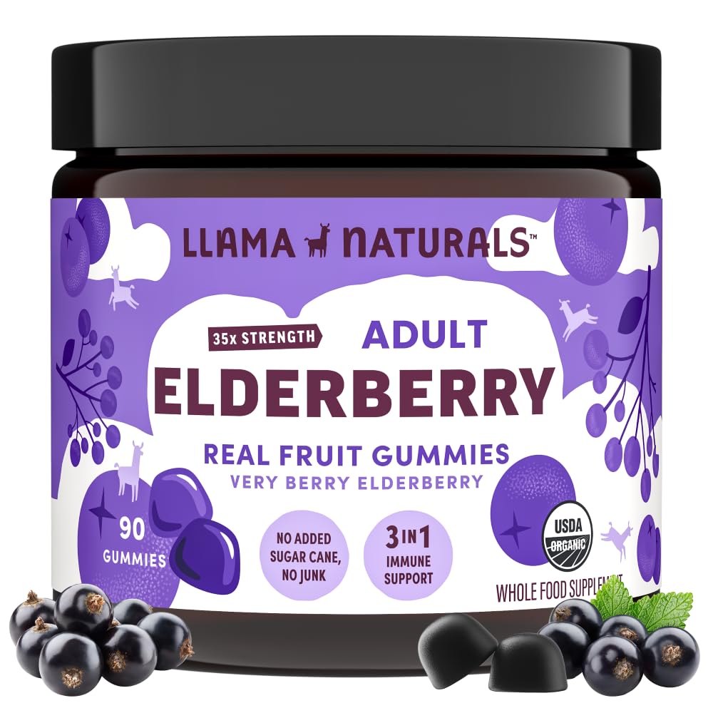 Llama Naturals Elderberry Gummies for Adults Immune Support - 90 Ct