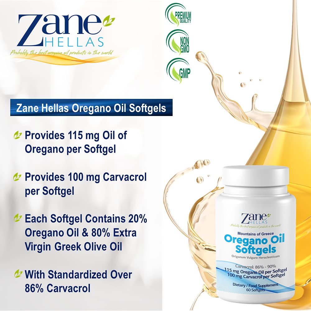 Zane Hellas Oregano Oil Extra Strength - 60 Softgels - image 7
