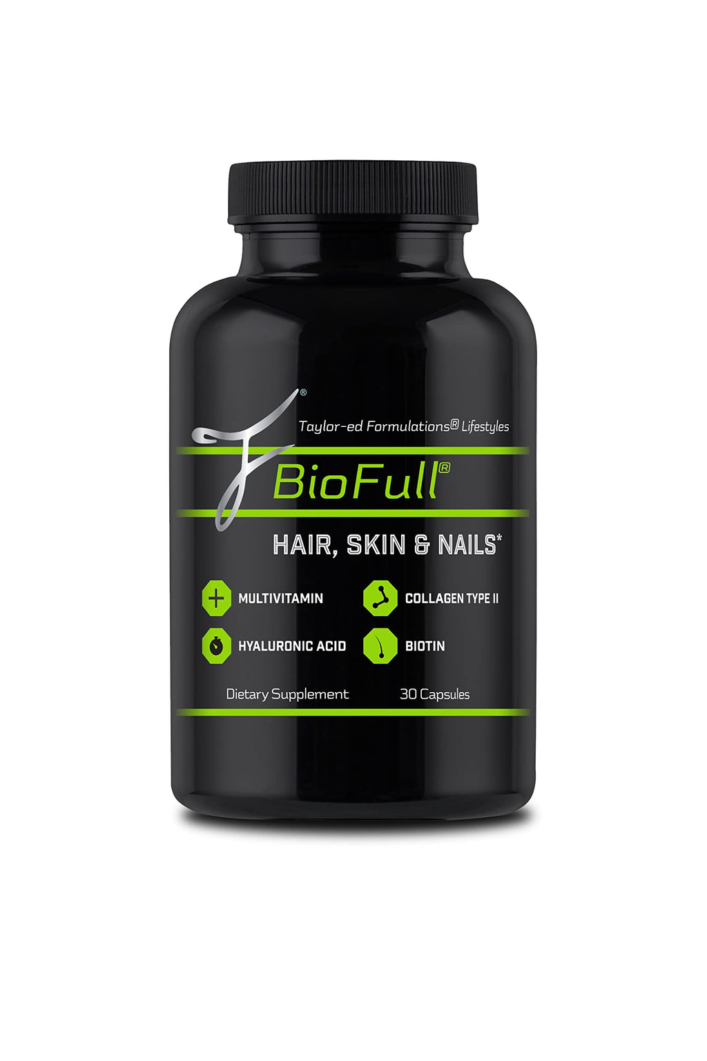 BioFull Hair Skin Nails Biotin & Collagen Supplement - 30 Capsules - image 2