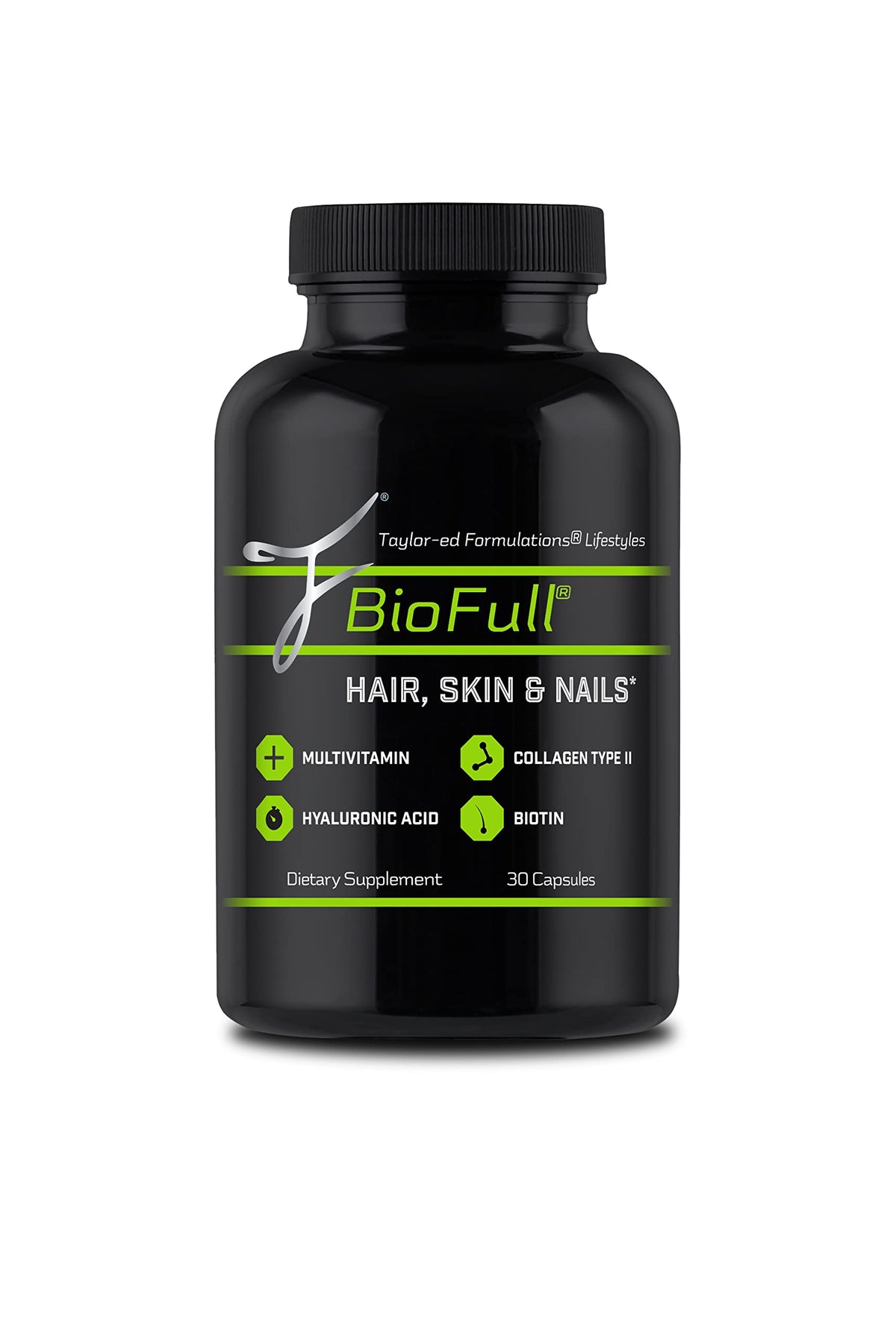 BioFull Hair Skin Nails Biotin & Collagen Supplement - 30 Capsules - image 2