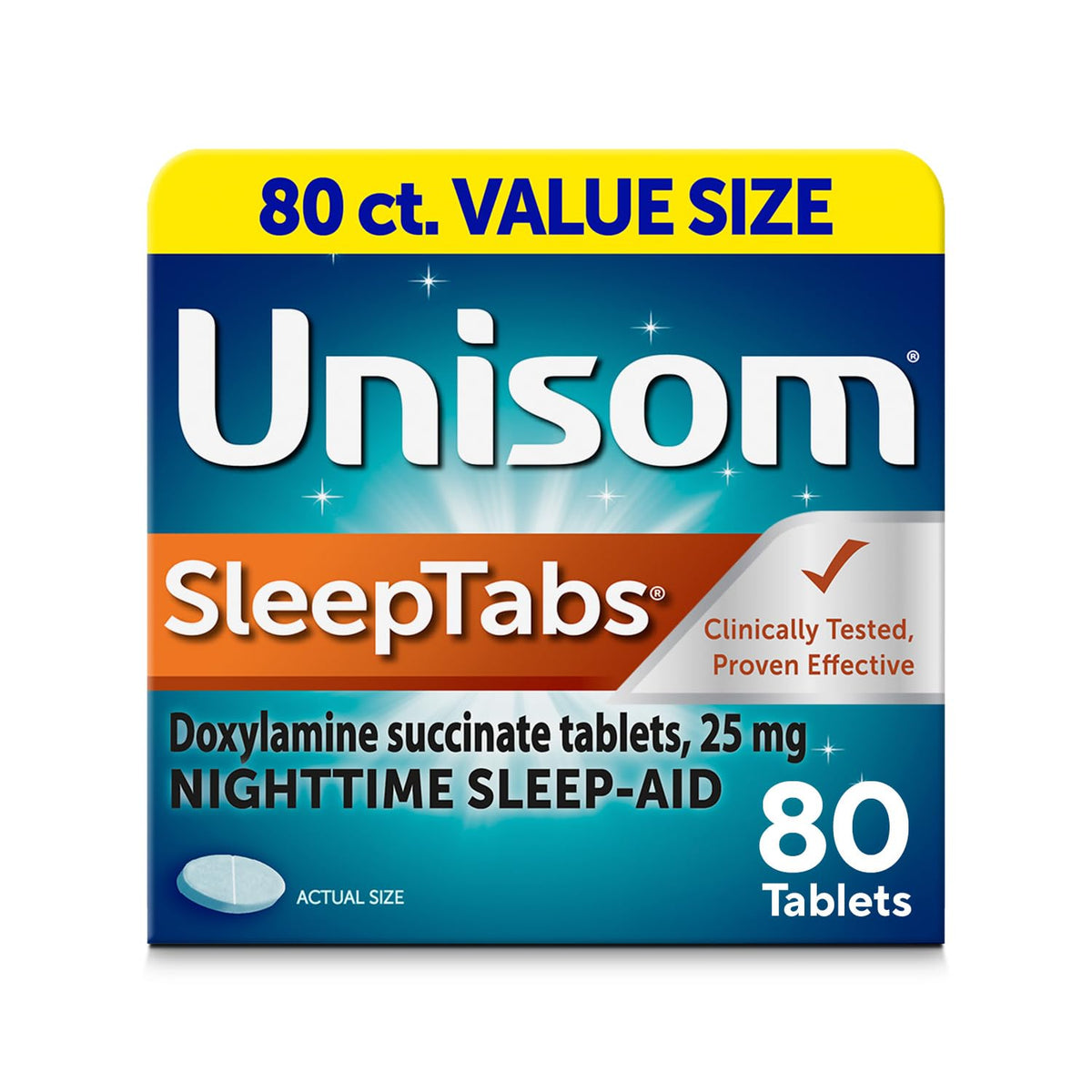 Unisom SleepTabs Nighttime Sleep-aid Doxylamine Succinate - 80 Tablets
