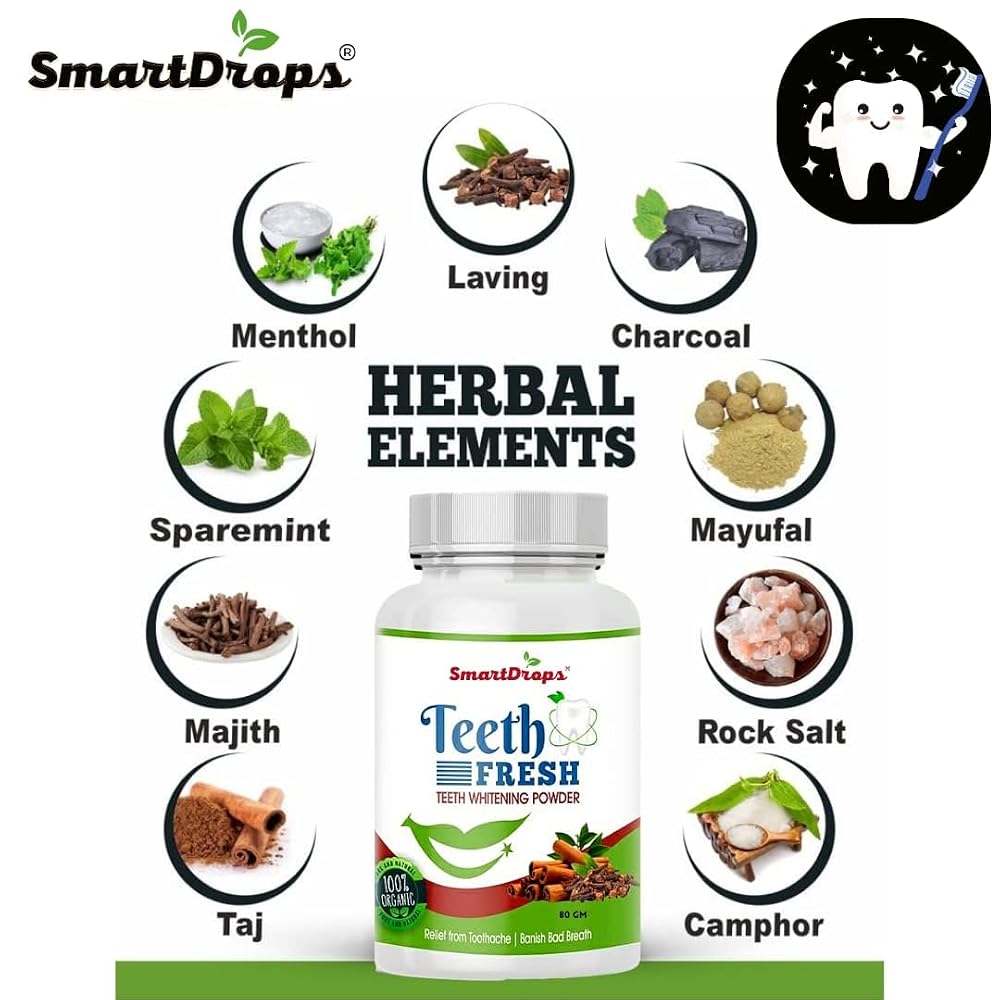 Smartdrops Teeth Whitening Activated Charcoal Powder - 80 gm - image 3