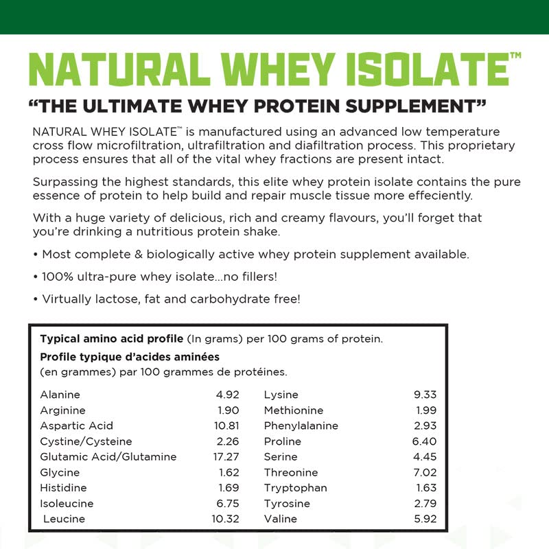BioX Natural Whey Isolate Protein Powder Unflavoured - 1.8 LB - image 2