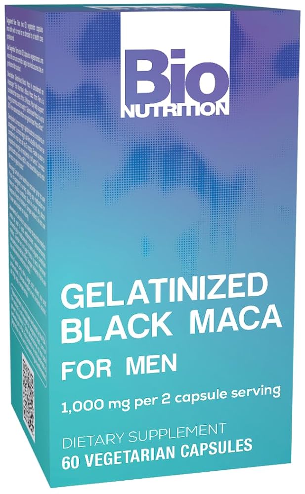 Bio Nutrition Gelatinized Black Maca 500 mg - 60 Vegetarian Capsules