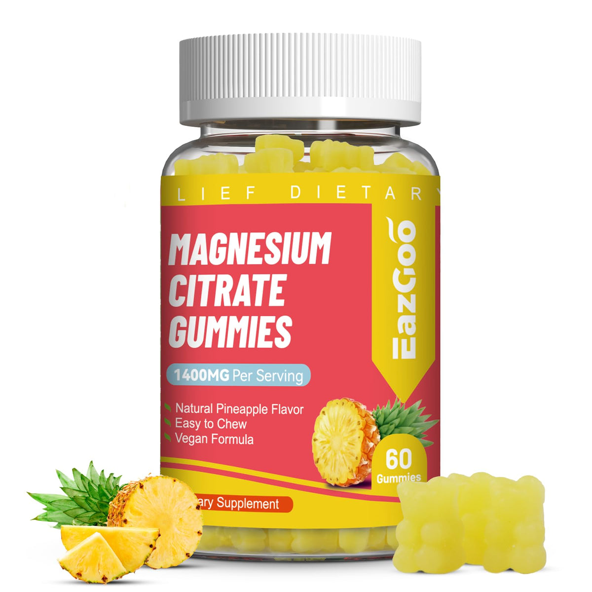 EAZGOO Magnesium Citrate Gummies - 60 Count
