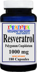 Vitamins Because Resveratrol 1000mg - 180 Capsules