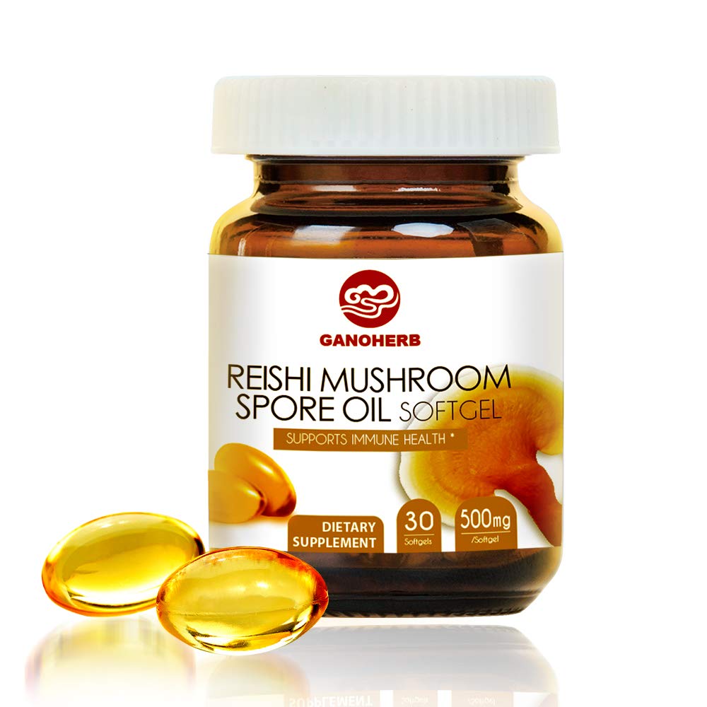GANOHERB Reishi Mushroom Spore Oil Supplement - 30 Softgels