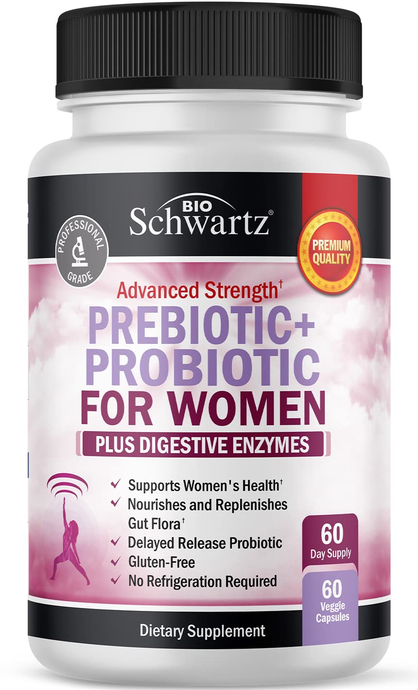 BioSchwartz Prebiotics and Probiotics for Women - for Gut