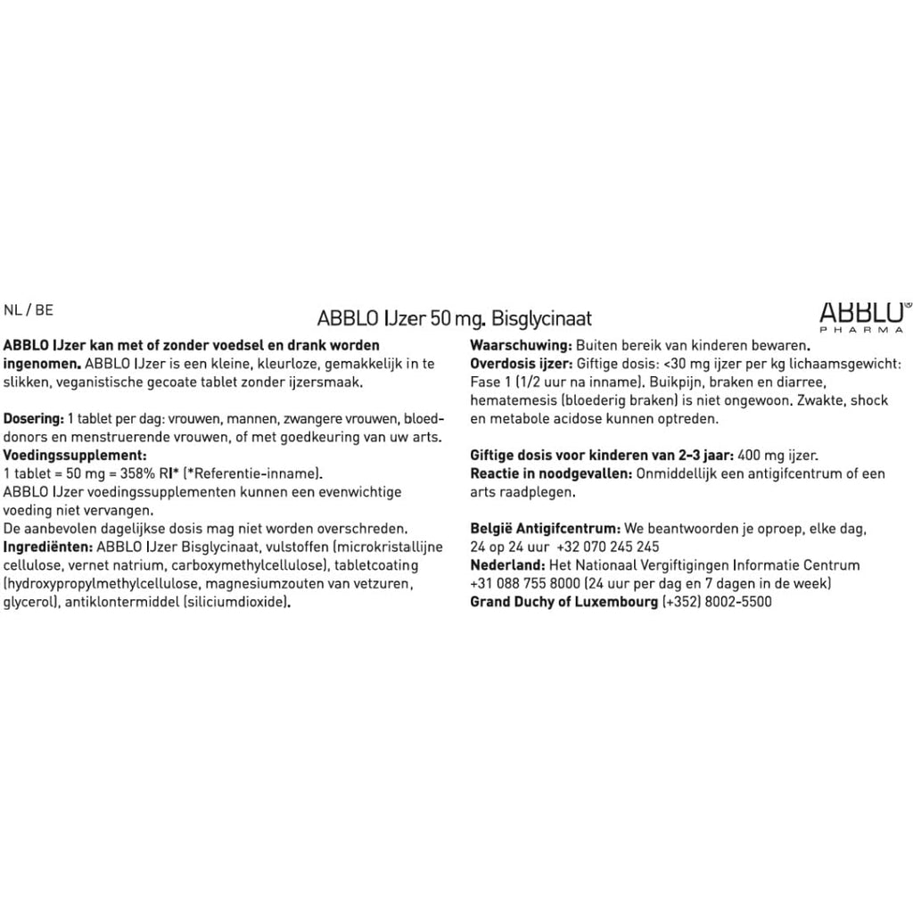 ABBLO Iron Bisglycinate 50mg - 100 Tablets - image 12