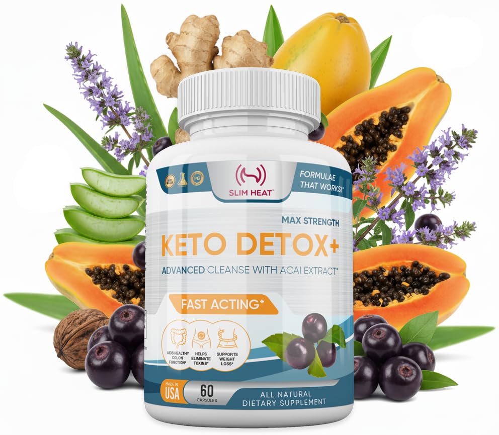 Slim Heat Keto Detox+ Daily Colon Cleanse - 60 Capsules