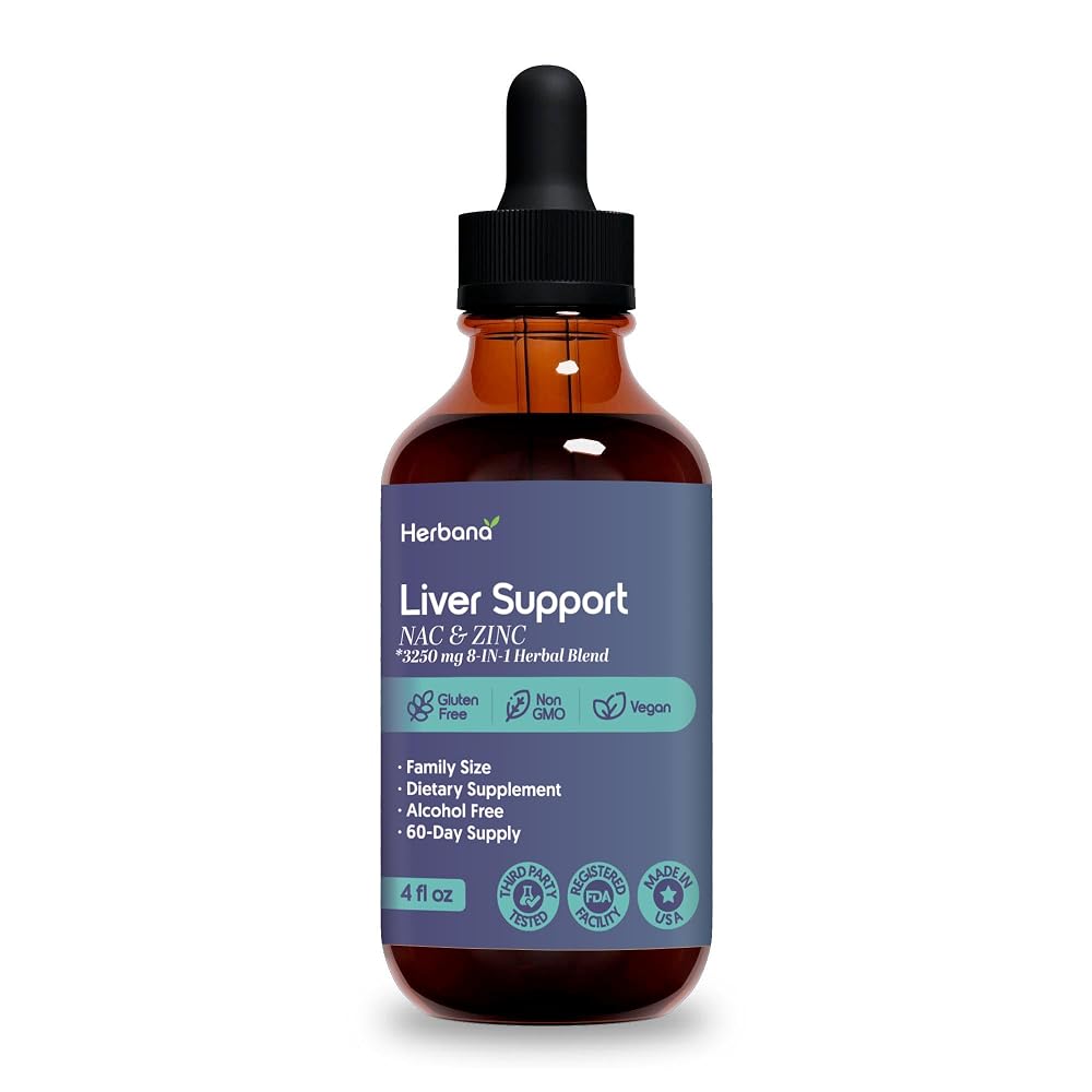 HERBANA MANUFACTURING Liver Support Liquid with NAC and Zinc High