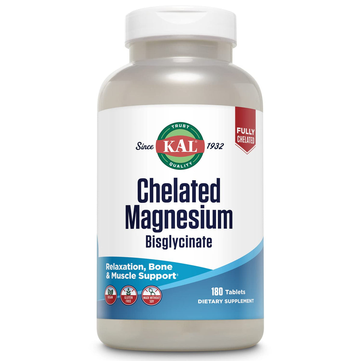 KAL Chelated Magnesium Bisglycinate - 180 Tablets