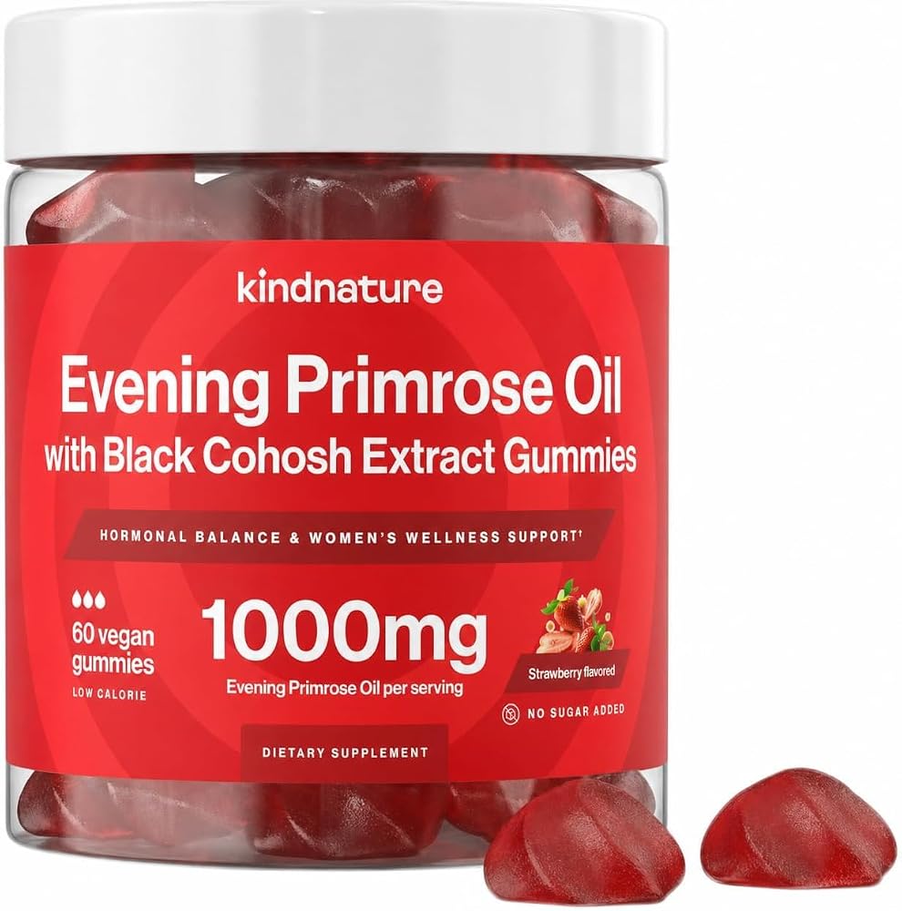 kindnature Evening Primrose Oil Gummies for Women 1000mg - 60 Gummies