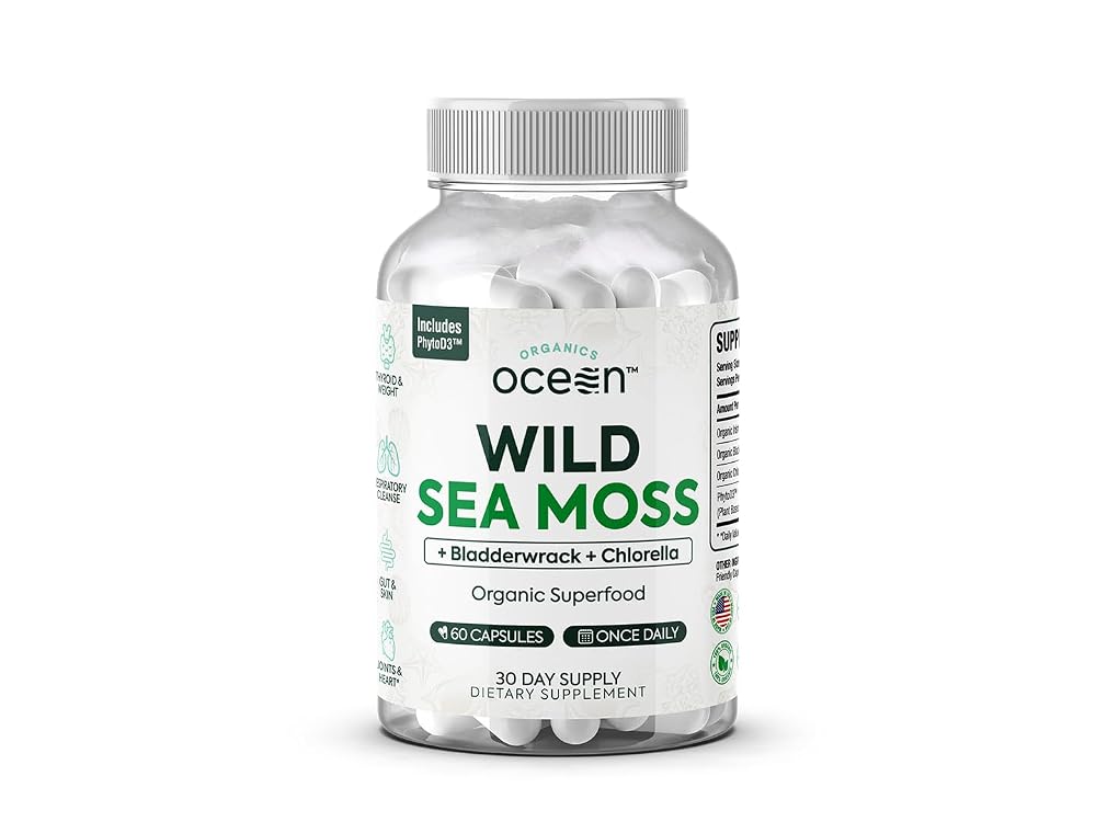 Organics Ocean Wild Sea Moss Capsules - 100% Organic Irish Sea Moss