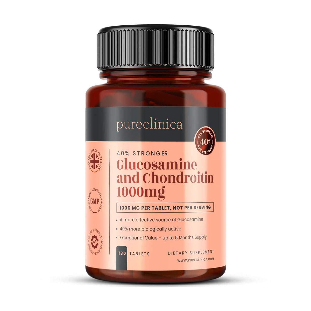 pureclinica Glucosamine HCL & Chondroitin 1000mg - 180 Tablets