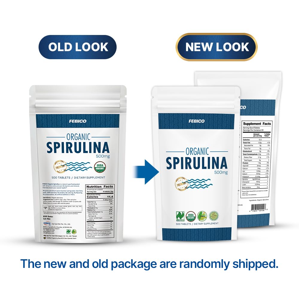 FEBICO Organic Spirulina Tablets - 500 Count - image 2