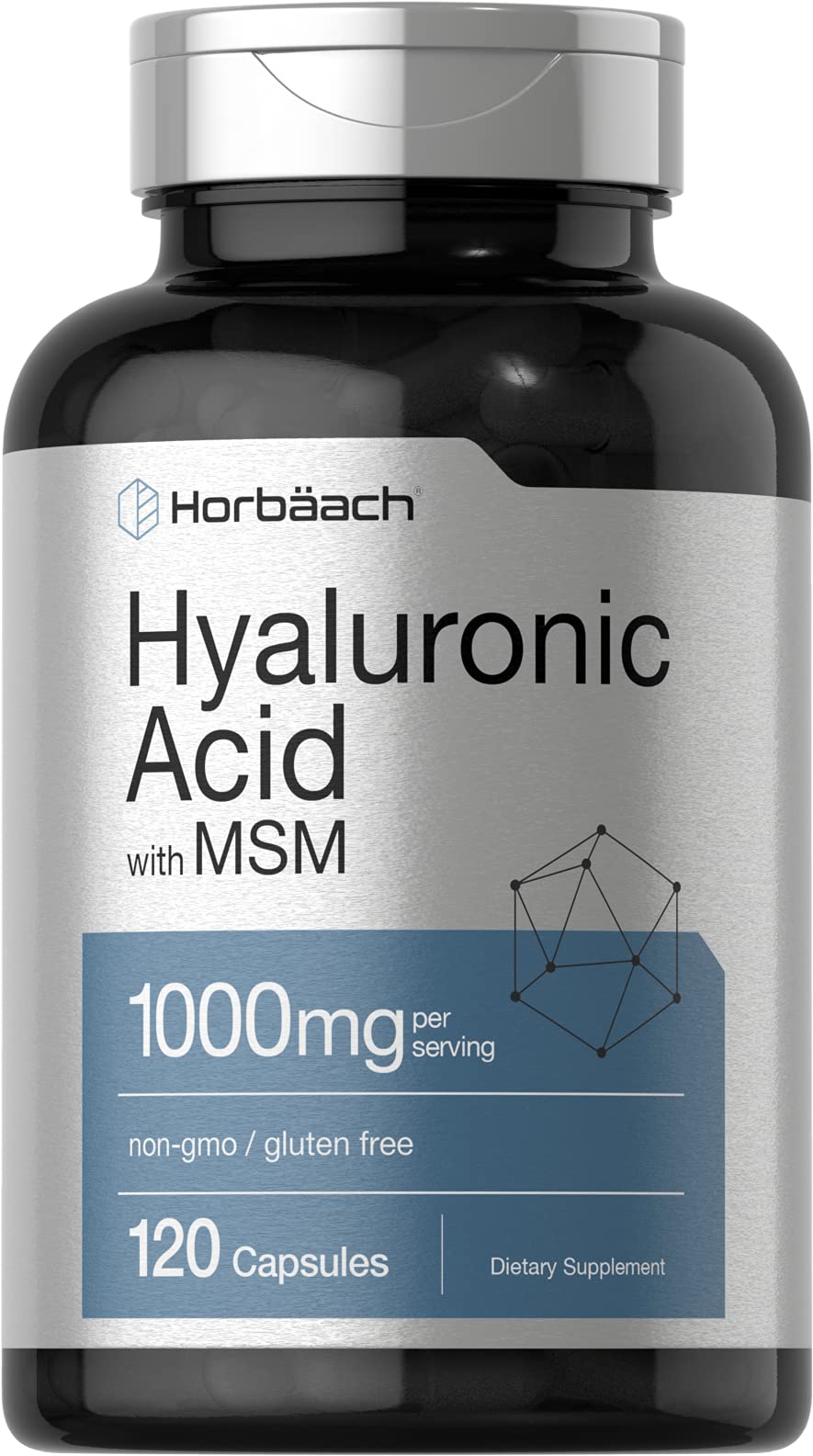 Horbäach Hyaluronic Acid with MSM 1000 mg - 120 Capsules