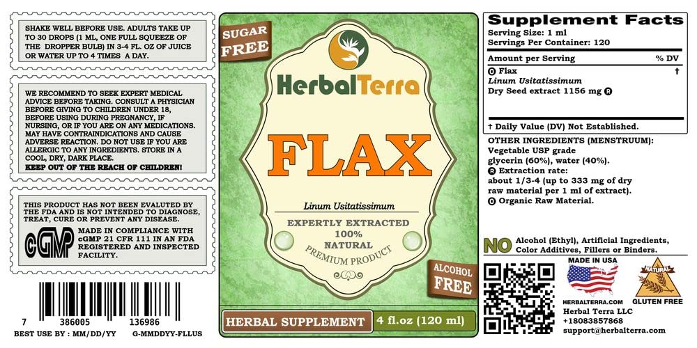 Herbal Terra LLC Flax (Linum Usitatissimum) Tincture