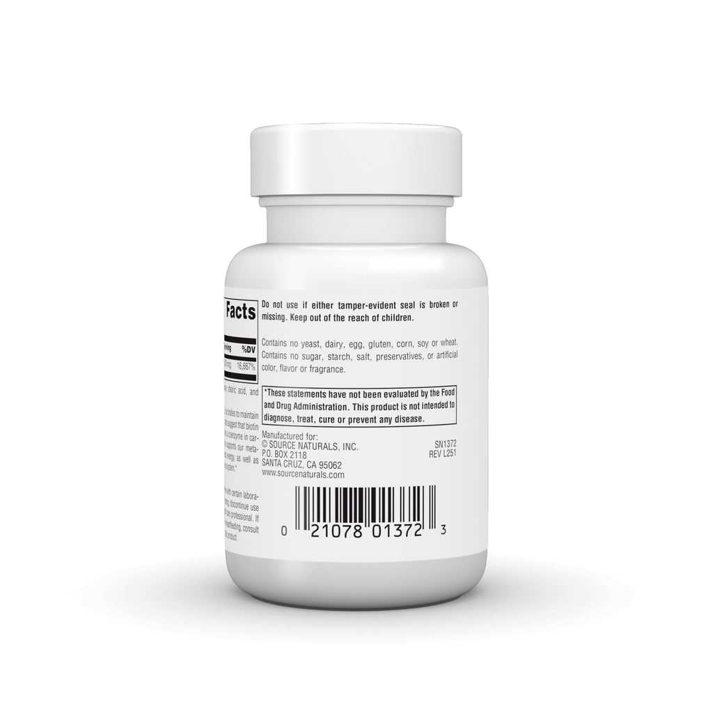 Source Naturals Biotin 5000 MCG - 60 Vegan Tablets - image 4
