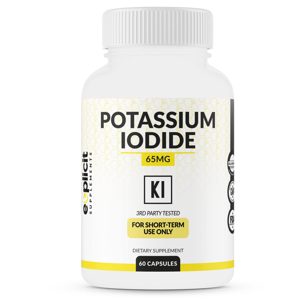 eXplicit Supplements Potassium Iodide 65mg Thyroid Support - 60 Capsules