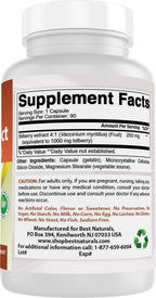 Best Naturals Bilberry Extract 1000mg Supports Healthy Vision - 90 Capsules - image 6