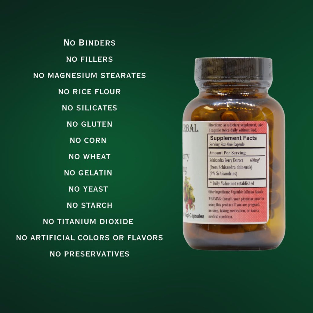 Barlowe's Herbal Elixirs Schisandra Berry Extract 600mg - 60 Vegetarian Capsules - image 5