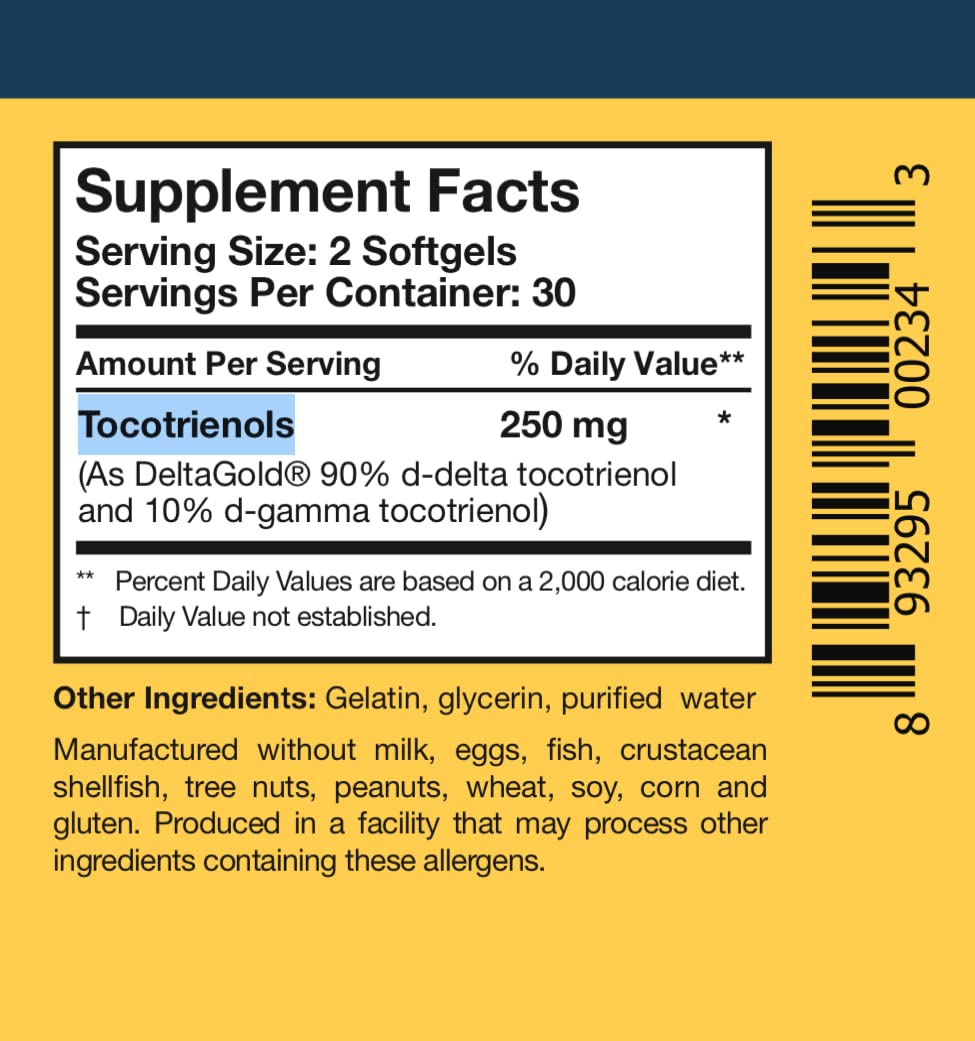 Researched Nutritionals TocoPure D&G Vitamin E Tocotrienols - 60 Softgels - image 3