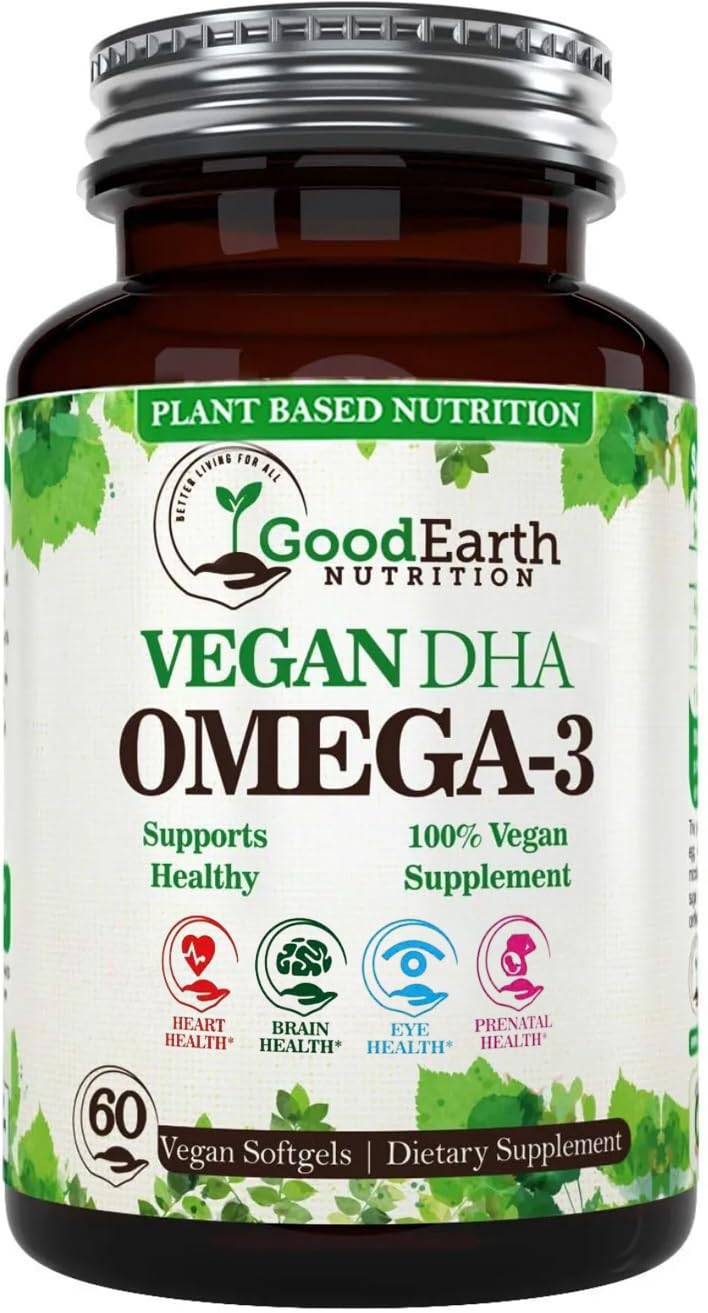 GoodEarth Nutrition Algal Oil Vegan DHA Omega-3 - 60 Softgels