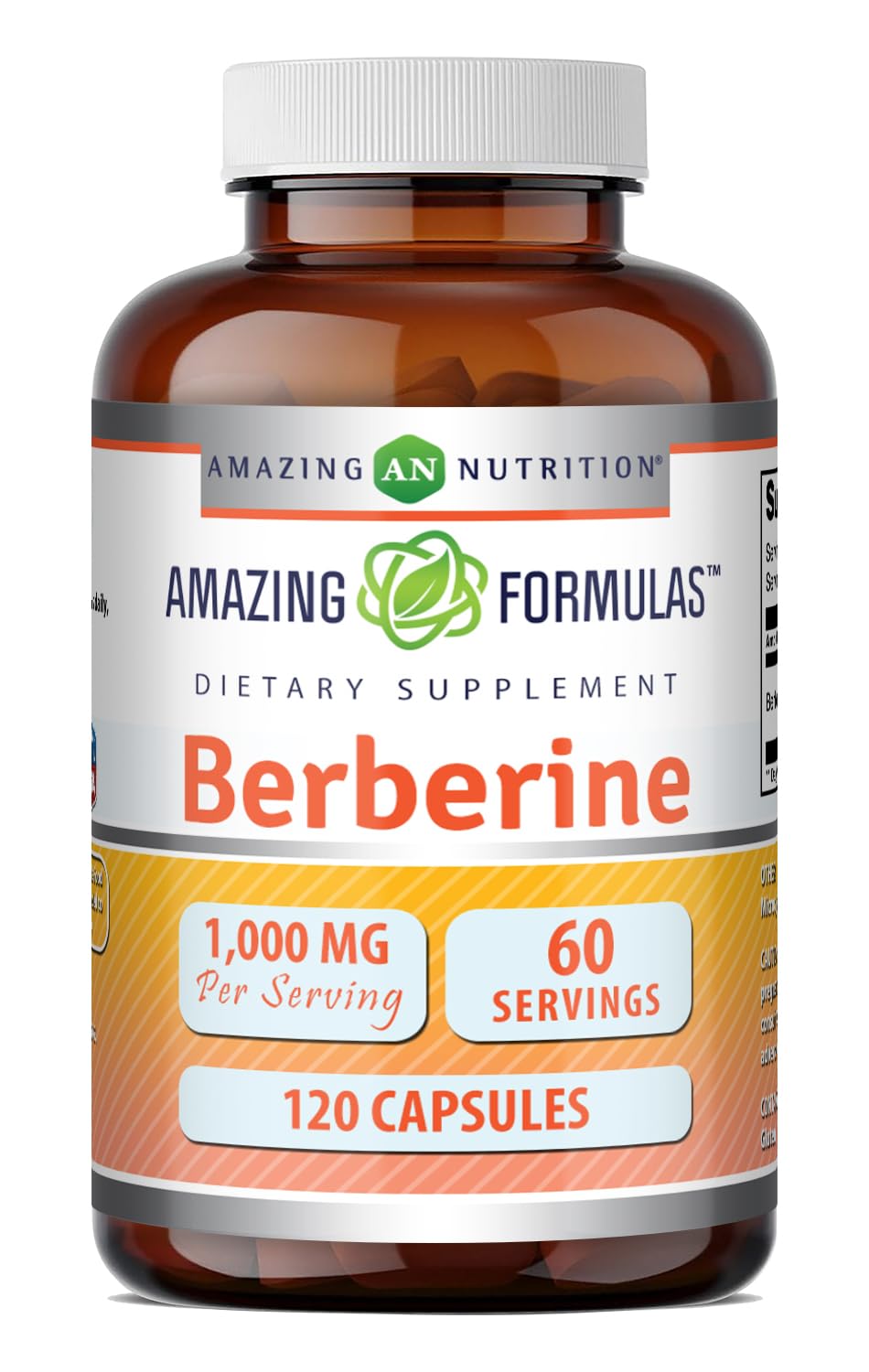 Amazing Formulas Berberine 1000mg Per Serving Capsules Supplement