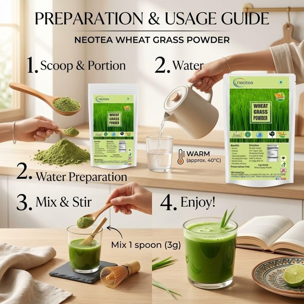 neotea Pure Wheat Grass Powder - 200g - image 5