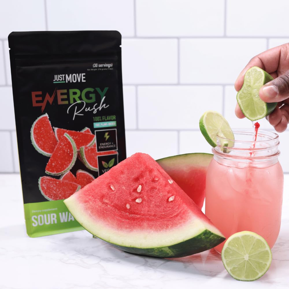 Just Move Sour Watermelon Energy Rush Pre-Workout Powder - 30 Servings - image 6