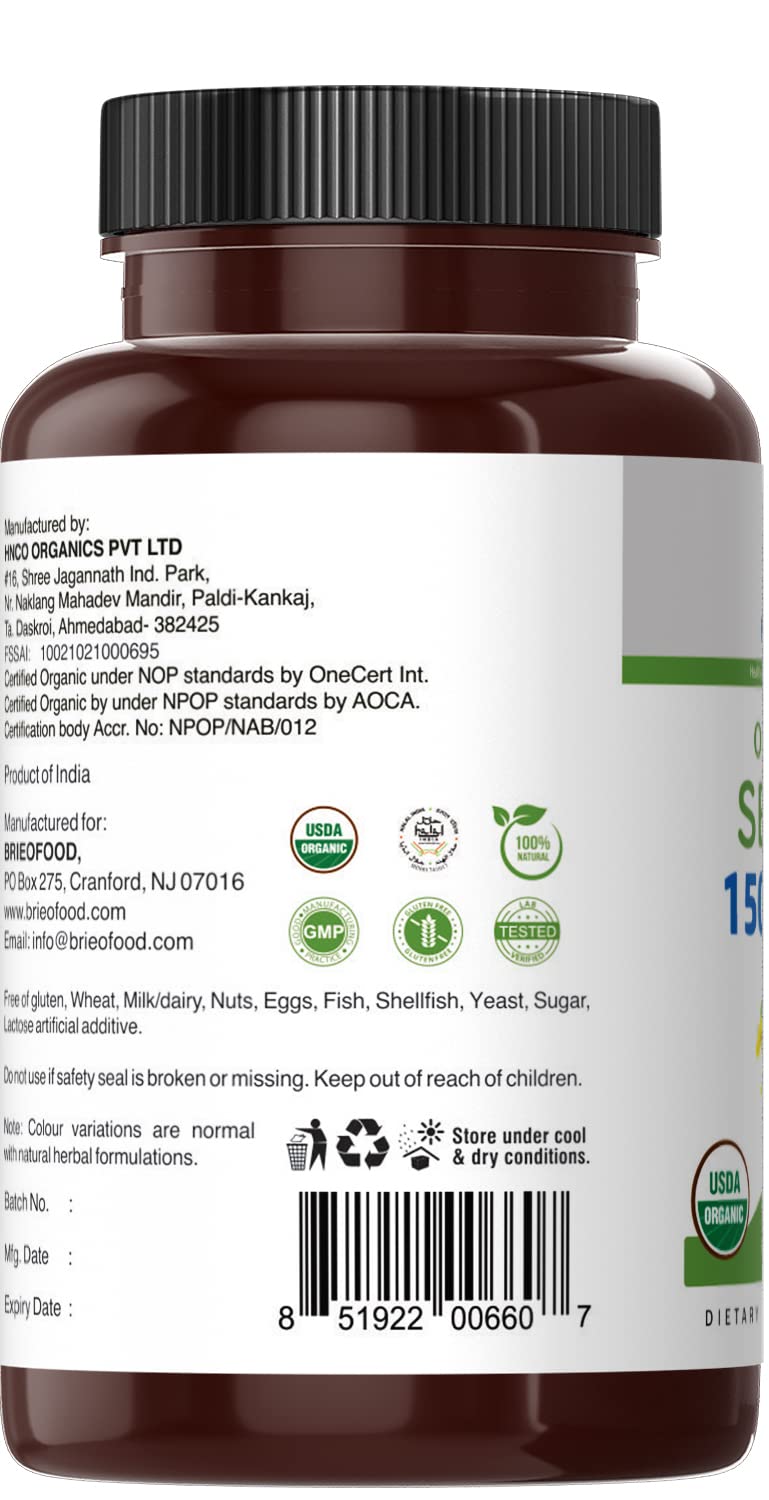 Brieofood Organic Senna 1500mg - 90 Vegetarian Tablets - image 5