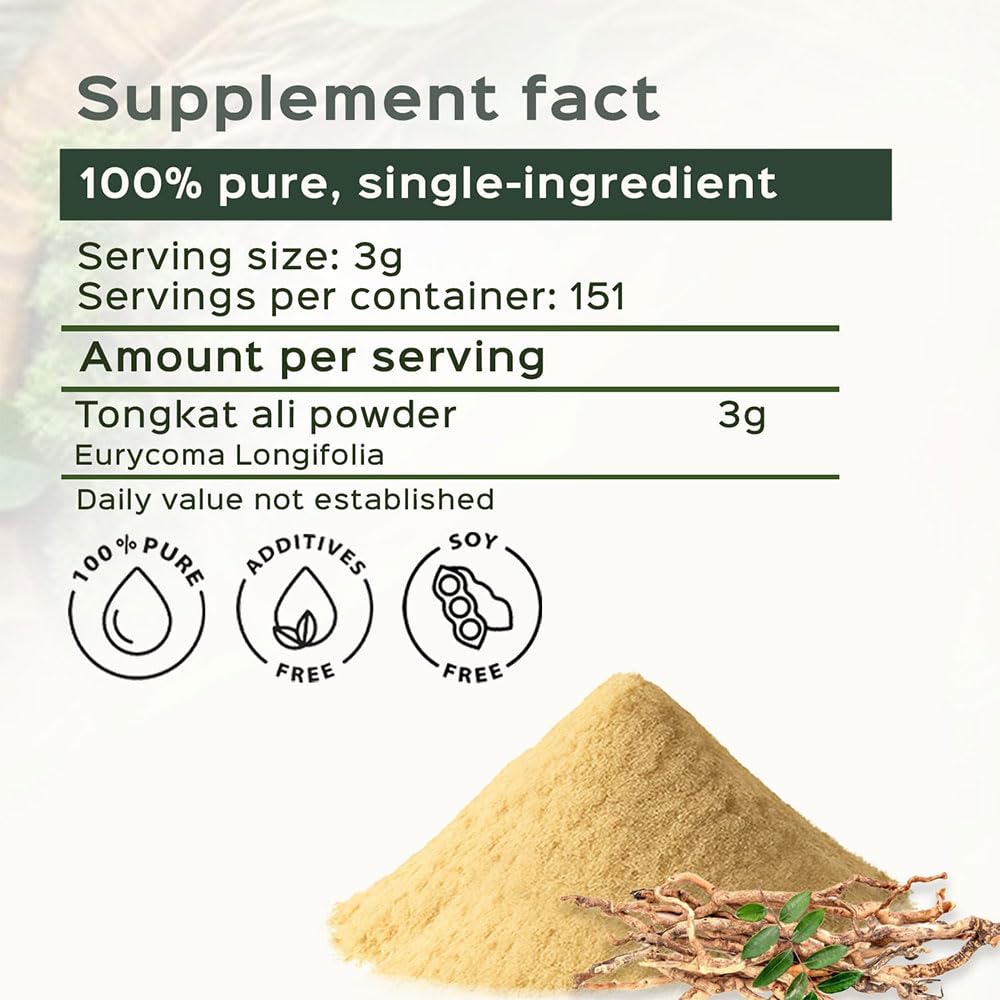 bixa BOTANICAL Tongkat Ali Root Powder for Energy - 16 oz - image 7