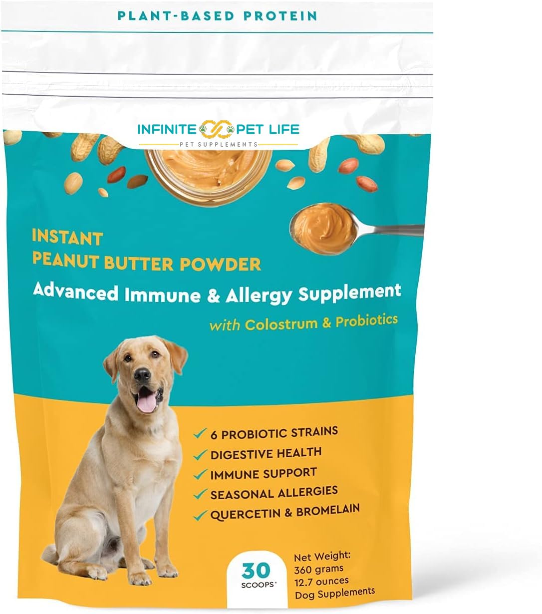 Infinite Pet Supplements Dog Probiotic with Colostrum Peanut Butter Powder